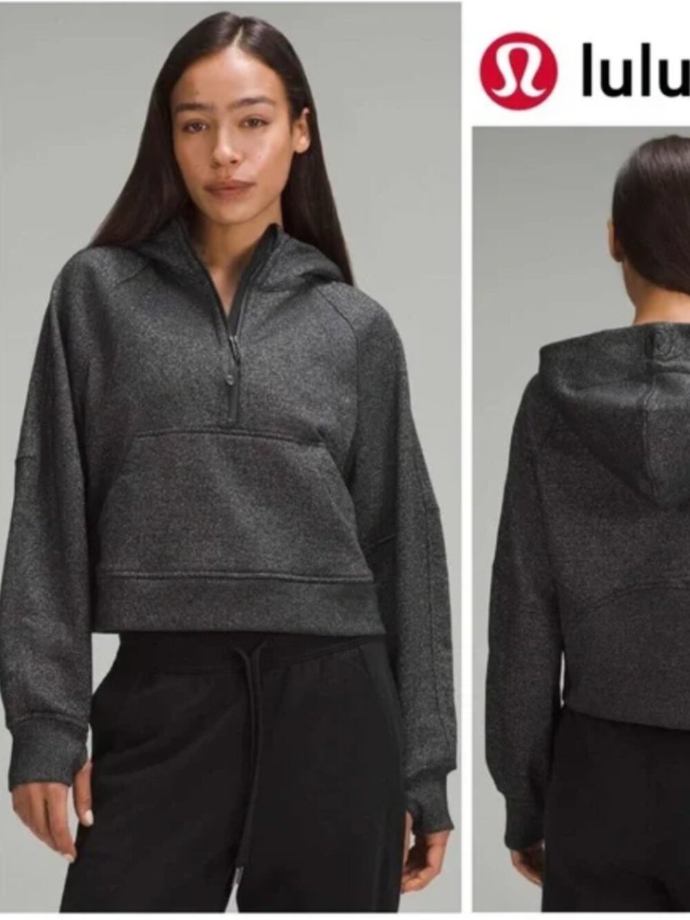 Lululemon Scuba Oversized Half-Zip Hoodie *Spark in Black / Silver